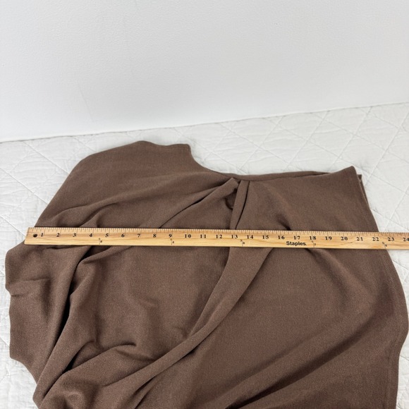 Unique Brown Draped Mock Neck Short Sleeve Top Women's Size Medium - Picture 4 of 6